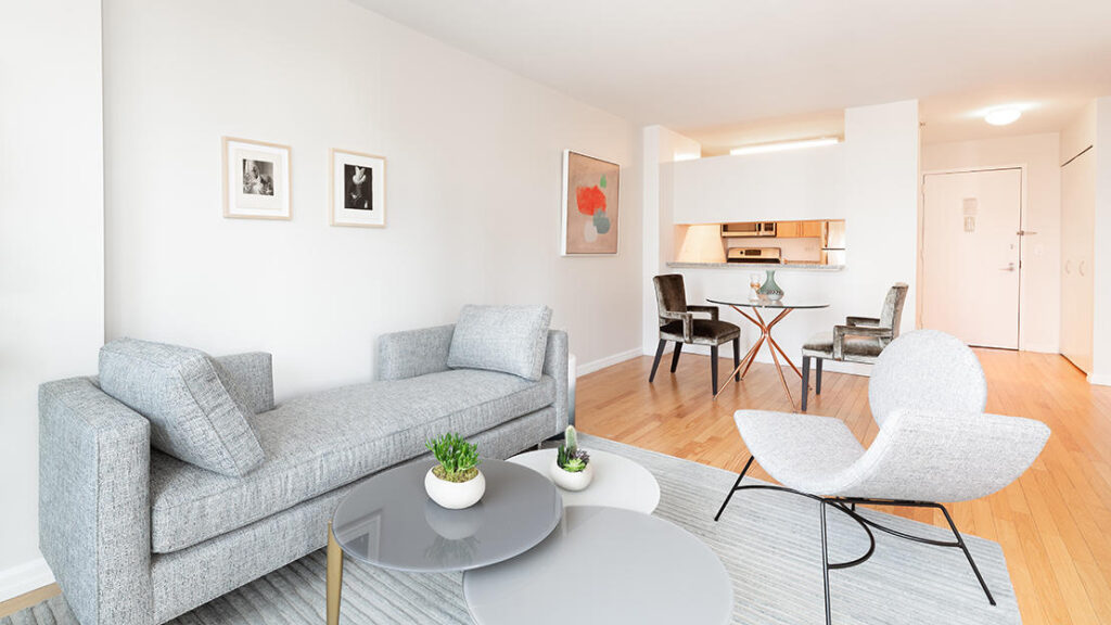 1-bedroom with floor-to-ceiling windows in Financial District